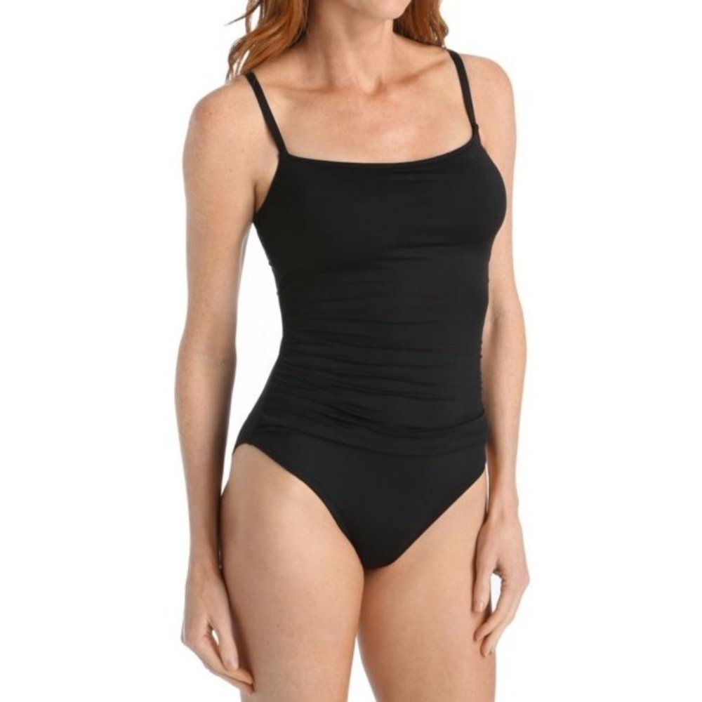 NWT La Blanca Black Lingerie One Piece Swimsuit